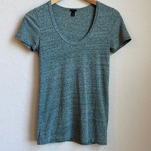 J. Crew Scoopneck Heathered Green T-shirt